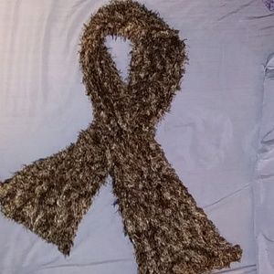 EUC* 2/$10 Scarf very soft fluffy brown and gold